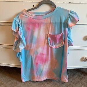 TYE-DYE ruffle blouse